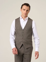 Castanho - Colete Skopes Jude Tweed com ajuste personalizado - Imagem 1 de 4