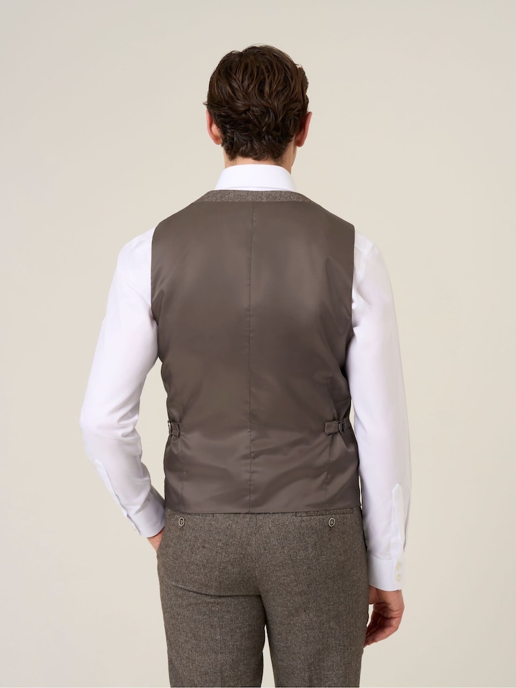 Castanho - Colete Skopes Jude Tweed com ajuste personalizado - Imagem 2 de 4
