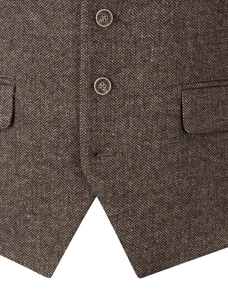 Castanho - Colete Skopes Jude Tweed com ajuste personalizado - Imagem 4 de 4
