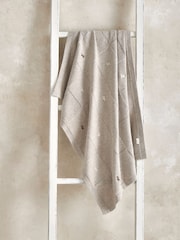 Mamas & Papas Grey Small Knitted Blanket Bunny Embroidery - Image 1 of 5
