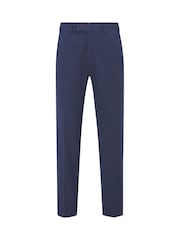 Skopes Blue Guildford Suit Soft Touch Tailored Fit Check Trousers - Image 3 of 4