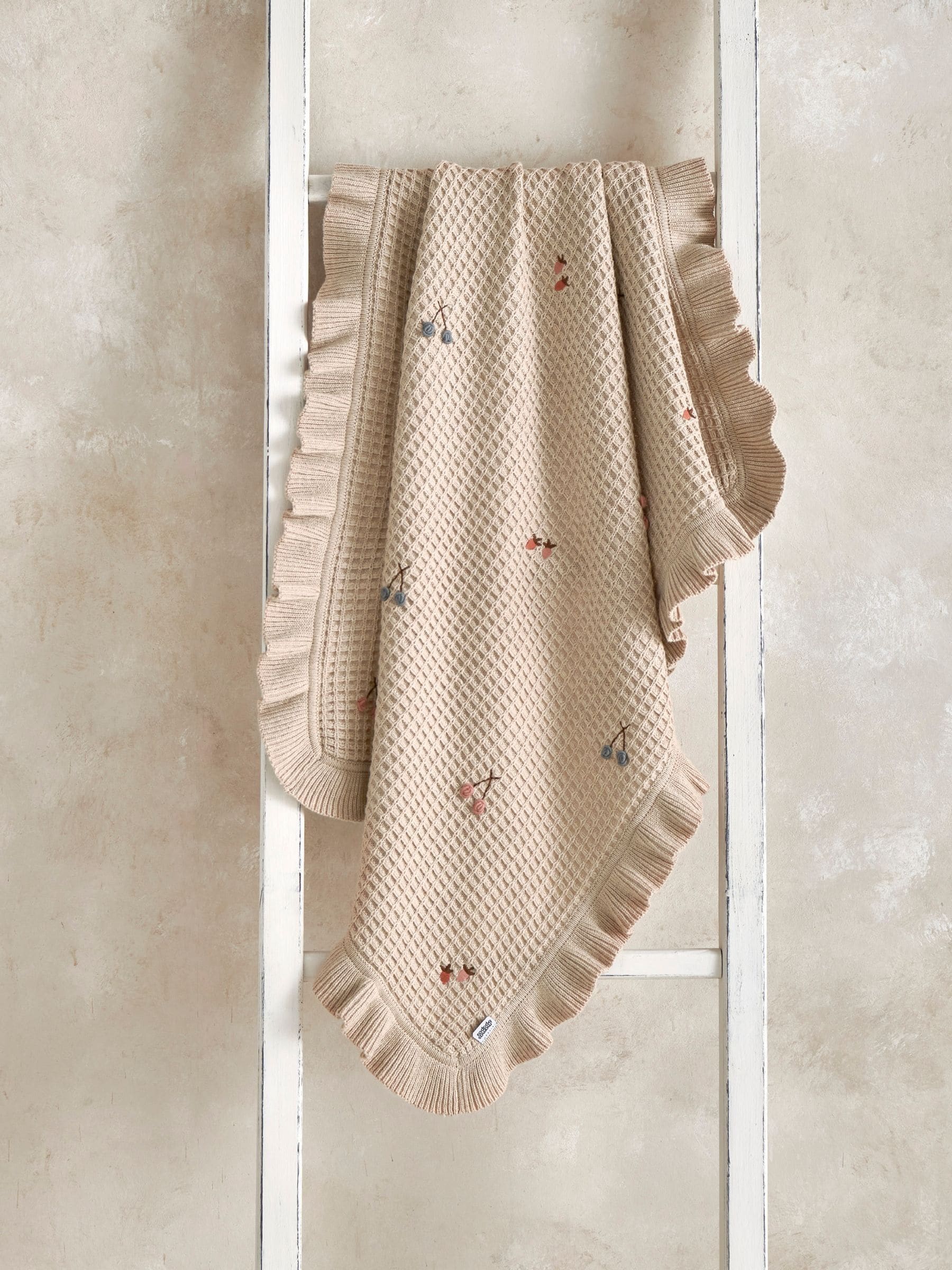 Mamas & Papas Unisex Berry Small Knitted Blanket - Image 4