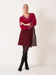Crew Clothing Red Demi Cord Mini Skirt - Image 1 of 5