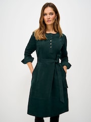 Crew Clothing Green Hattie Midi Cord Dress - Image 3 of 6
