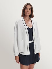 Varley White Decker Jersey Cardigan - Image 7 of 9