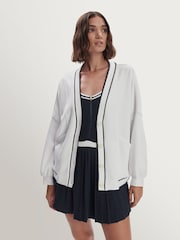 Varley White Decker Jersey Cardigan - Image 8 of 9