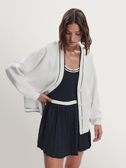 Varley White Decker Jersey Cardigan - Image 9 of 9