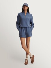 Varley Blue Doublesoft Davidson Sweat Top - Image 4 of 7