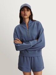 Varley Blue Doublesoft Davidson Sweat Top - Image 5 of 7