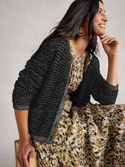 White Stuff Black Belle Sparkle Cardigan - Image 4 of 7