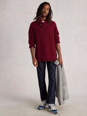 White Stuff Red Berkley Shawl Neck Jumper - Image 1 of 6