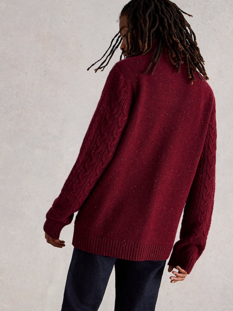 White Stuff Red Berkley Shawl Neck Jumper - Image 2 of 6