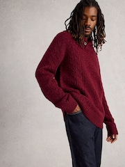White Stuff Red Berkley Shawl Neck Jumper - Image 3 of 6