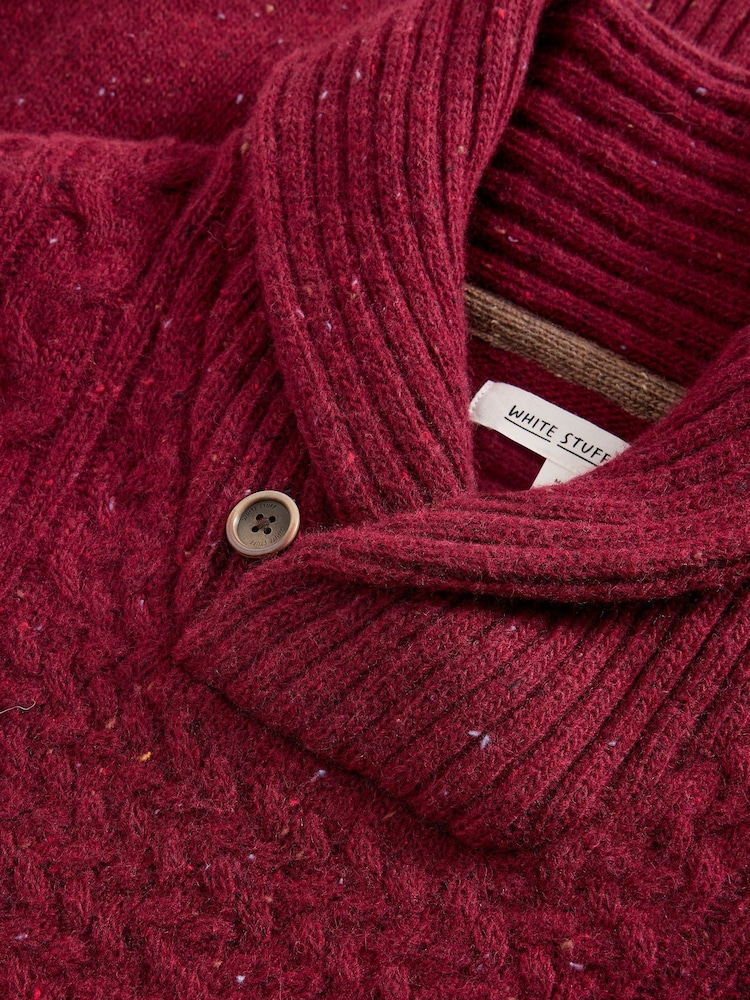 White Stuff Red Berkley Shawl Neck Jumper - Image 6 of 6