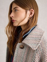White Stuff White Kelsey Texture Wool Blend Coat - Image 4 of 6