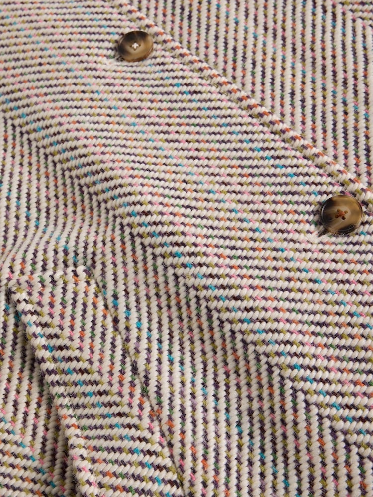 White Stuff White Kelsey Texture Wool Blend Coat - Image 6 of 6