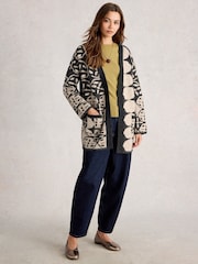 White Stuff Natural Jewel Longline Cardigan - Image 1 of 6