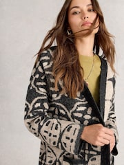 White Stuff Natural Jewel Longline Cardigan - Image 4 of 6