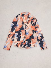 White Stuff Blue Annie Printed Sparkle Shirt - Image 5 of 6