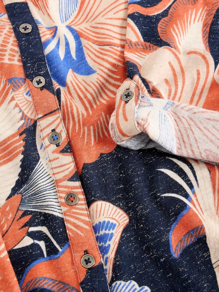 White Stuff Blue Annie Printed Sparkle Shirt - Image 6 of 6