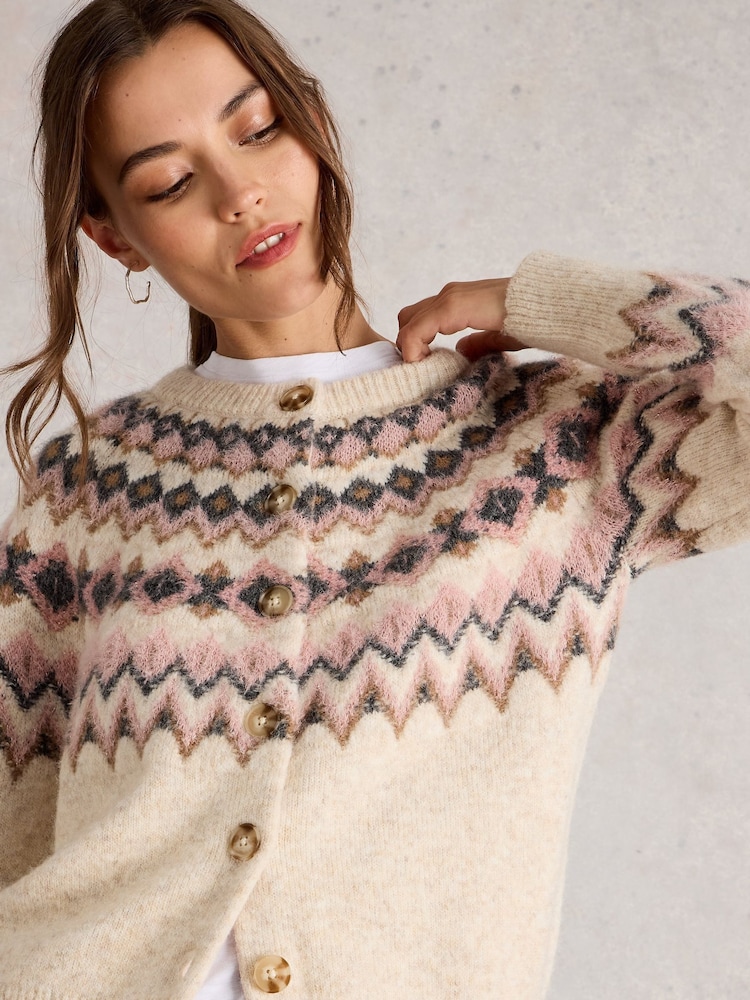 White Stuff Arctic Fairisle Pattern Cardigan - Imagen 2 de 6
