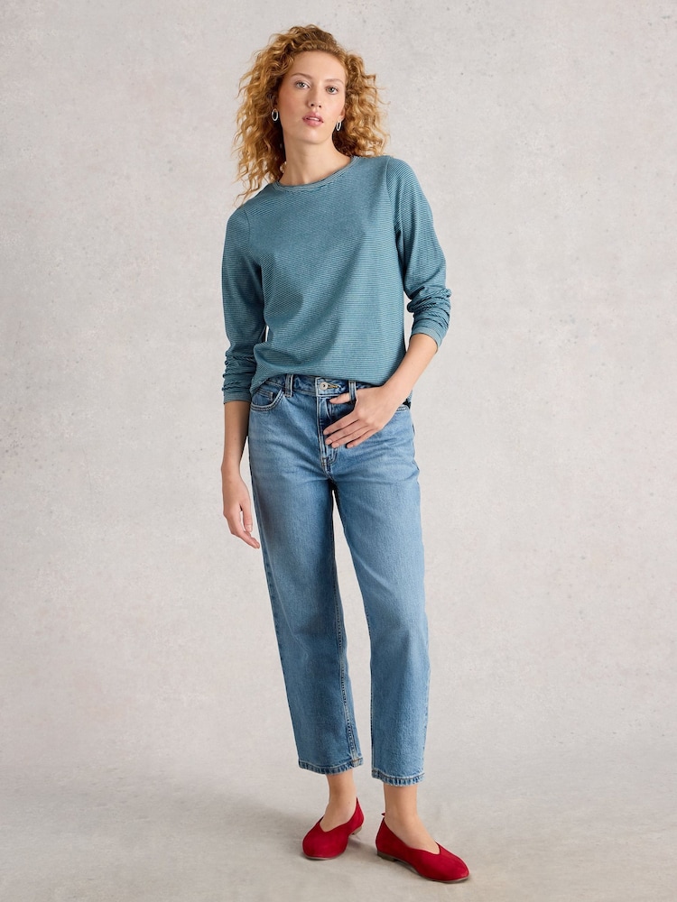 White Stuff Blue Clara Ls Sparkle T-Shirt - Image 1 of 6 White Stuff Blue Clara Ls Sparkle T-Shirt - Image 1 of 6