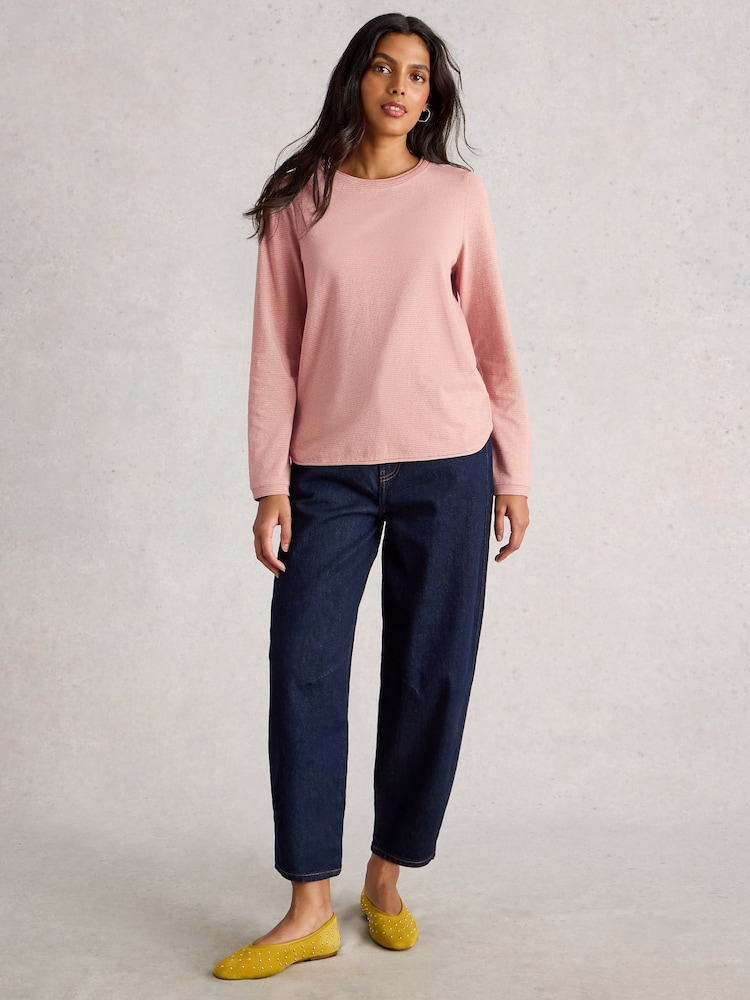 White Stuff Pink Clara Ls Sparkle T-Shirt - Image 1 of 6