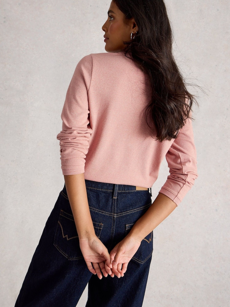 White Stuff Pink Clara Ls Sparkle T-Shirt - Image 2 of 6