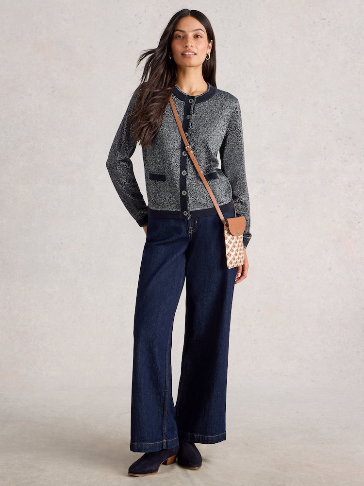 White Stuff Blue Charlotte Sparkle Cardigan - Image 2 of 6 White Stuff Blue Charlotte Sparkle Cardigan - Image 2 of 6