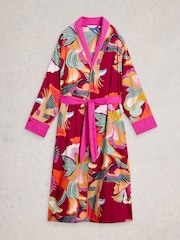 White Stuff Red Nina Woven Dressing Gown - Image 5 of 6