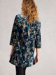 White Stuff Blue Blake Velvet Tunic - Image 2 of 6