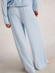 White Stuff Blue Cosy Jersey Rib Pyjama Bottoms - Image 3 of 6