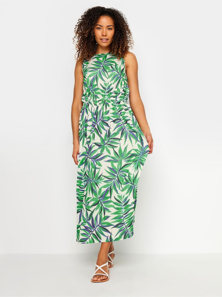 M&Co Green Tropical Leaf Print Sleeveless Dress - Image 2 of 5