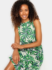 M&Co Green Tropical Leaf Print Sleeveless Dress - Image 4 of 5