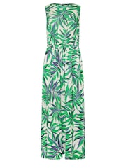 M&Co Green Tropical Leaf Print Sleeveless Dress - Image 5 of 5