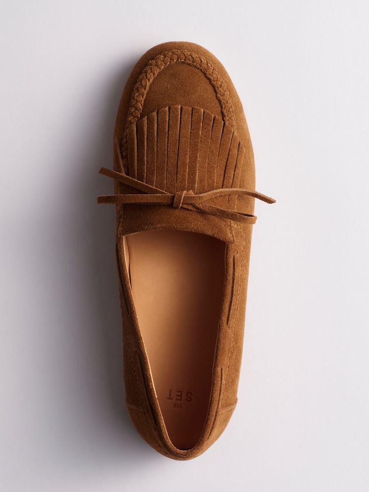 The Set Premium Comfort Suede Loafer Boat Shoes Tan Brown - Image 1 of 4
