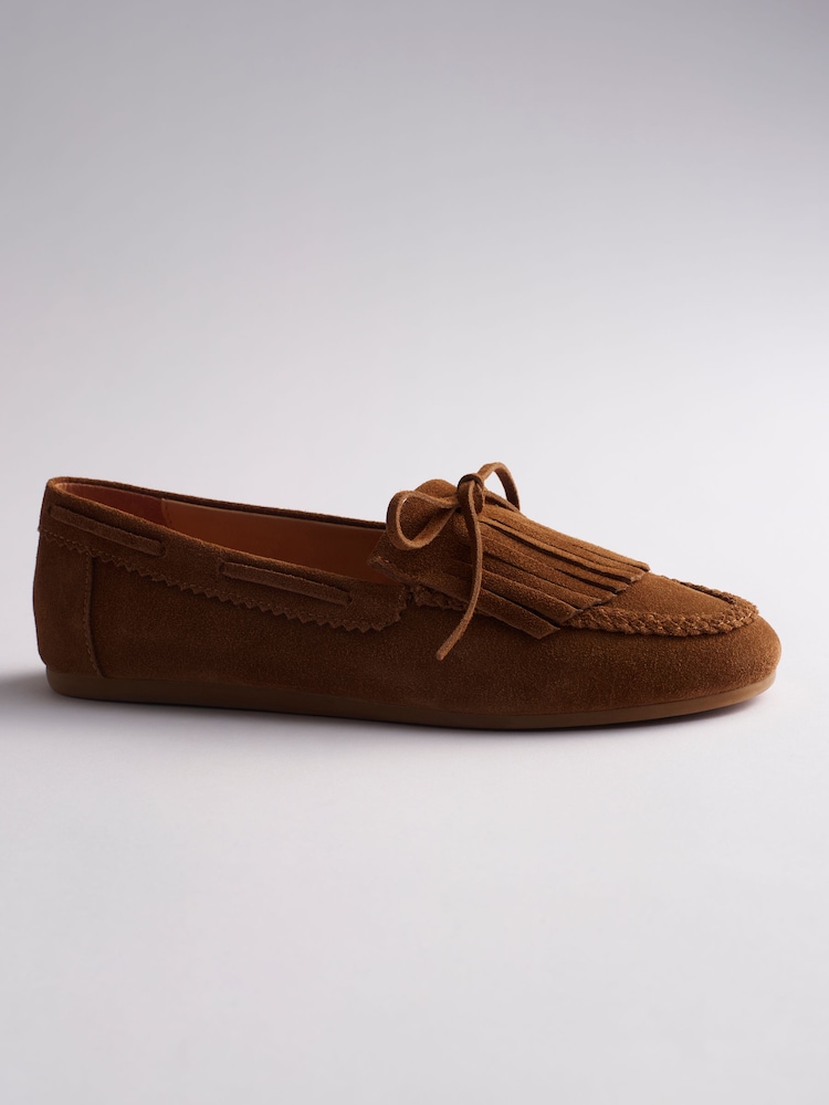 The Set Premium Comfort Suede Loafer Boat Shoes Tan Brown - Image 4 of 4