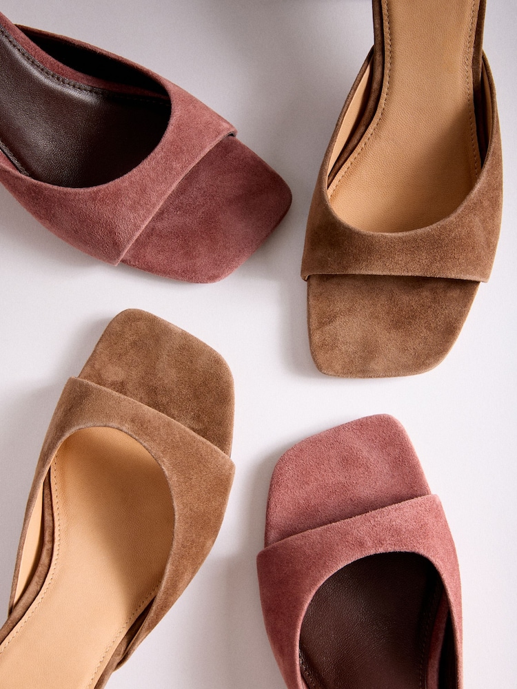 The Set Premium Suede Mule Sandals Tan Brown - Image 6 of 6 The Set Premium Suede Mule Sandals Tan Brown - Image 6 of 6