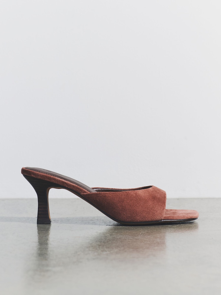 The Set Premium Suede Mule Sandals Pink - Image 1 of 7