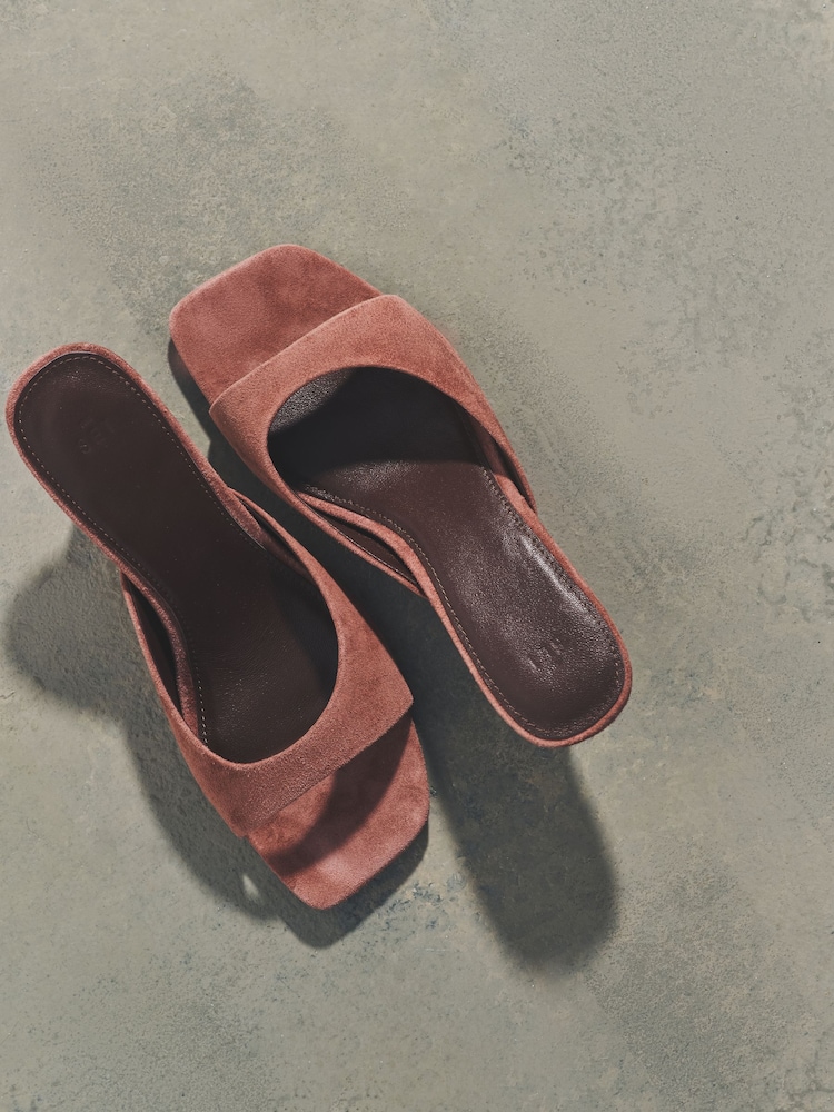 The Set Premium Suede Mule Sandals Pink - Image 2 of 7