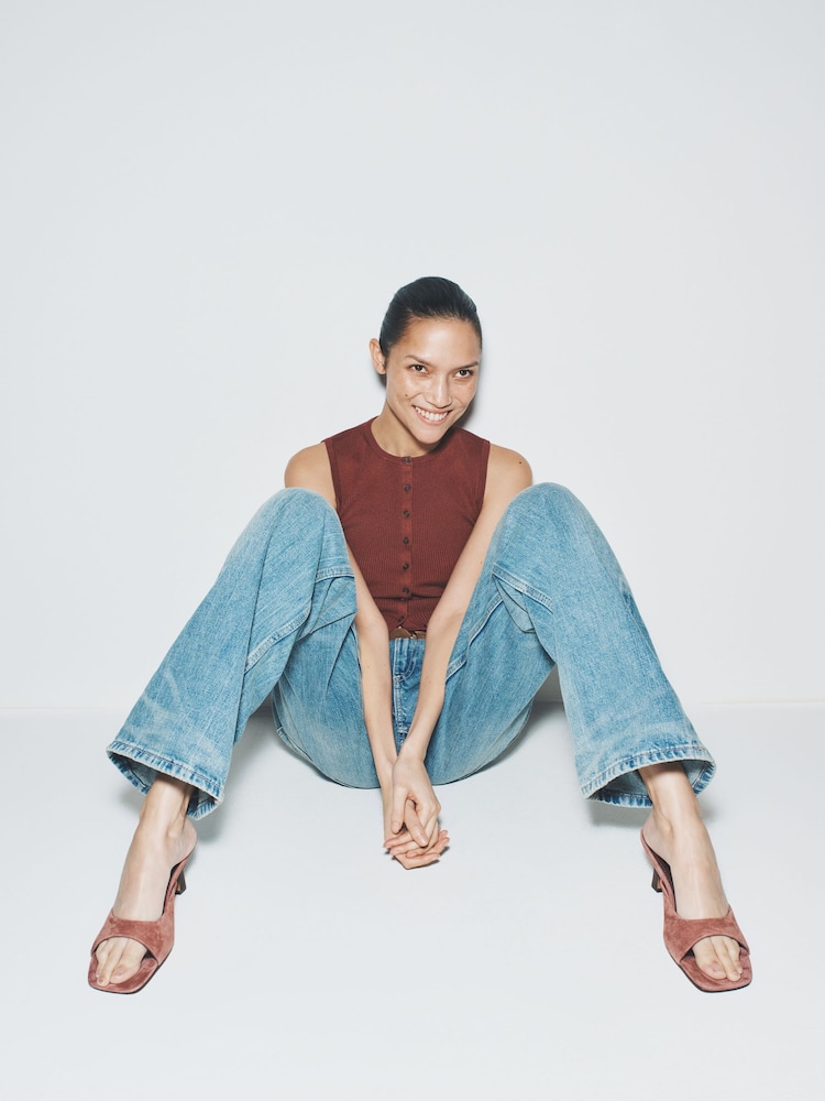 The Set Premium Suede Mule Sandals Pink - Image 7 of 7