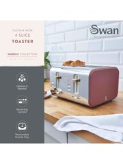 Swan Fuchsia Rose Nordic 4 Slice Toaster - Image 2 of 8