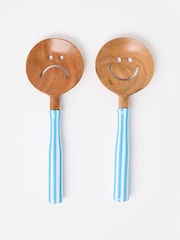 Oliver Bonas Blue Resin Swirl Salad Servers - Image 1 of 5