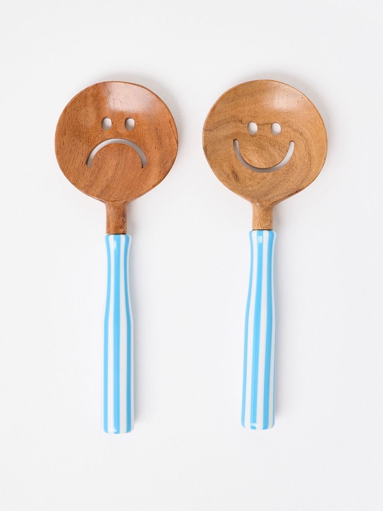 Oliver Bonas Blue Resin Swirl Salad Servers - Image 1 of 5 Oliver Bonas Blue Resin Swirl Salad Servers - Image 1 of 5