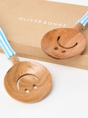 Oliver Bonas Blue Resin Swirl Salad Servers - Image 3 of 5