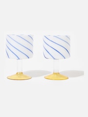 Oliver Bonas Multi Blue Swirl Gin Glasses Set of Two - Image 1 of 4