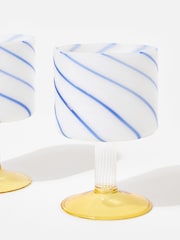 Oliver Bonas Multi Blue Swirl Gin Glasses Set of Two - Image 3 of 4