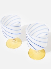 Oliver Bonas Multi Blue Swirl Gin Glasses Set of Two - Image 4 of 4