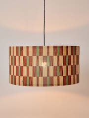 Oliver Bonas Ena Red Patterned Bamboo Pendant Lamp Shade - Slika 2 iz 5