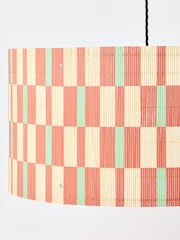 Oliver Bonas Ena Red Patterned Bamboo Pendant Lamp Shade - Slika 4 iz 5